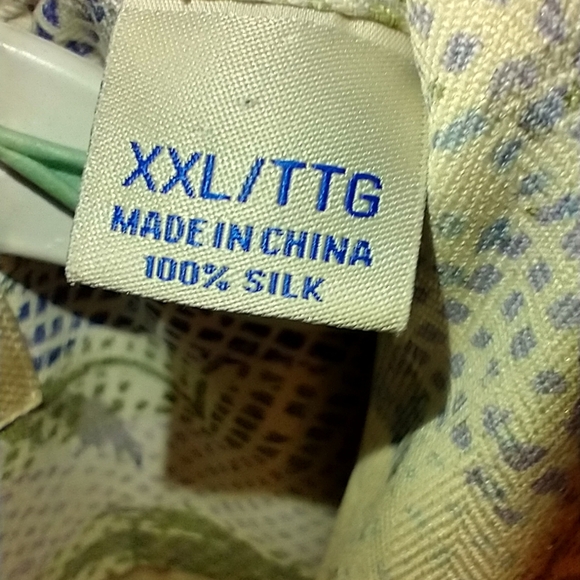 Tommy Bahama 100% Silk Long Sleeve Button Up Shirt Men's sz XXL. - Picture 4 of 6